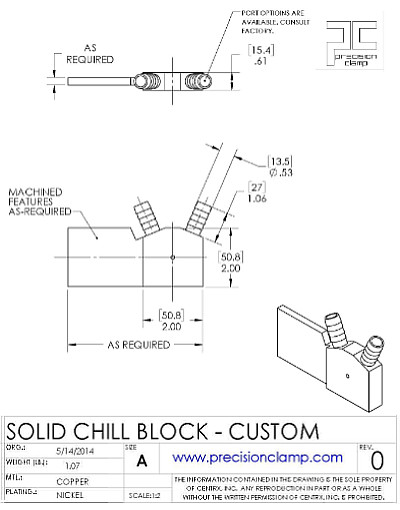 Diagram of a solid body chill block